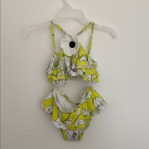 Janie & Jack yellow floral print bikini (sz 6)